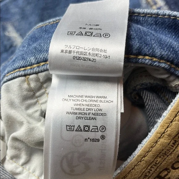 Polo Ralph Lauren Slim Tapered Boyfriend Patchwork Jeans - Picture 15 of 16